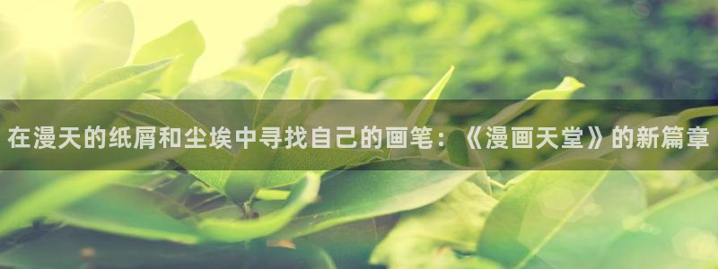 汗汗漫画弹窗：在漫天的纸屑和尘埃中寻找自己的画笔：《漫画天堂》的新篇章